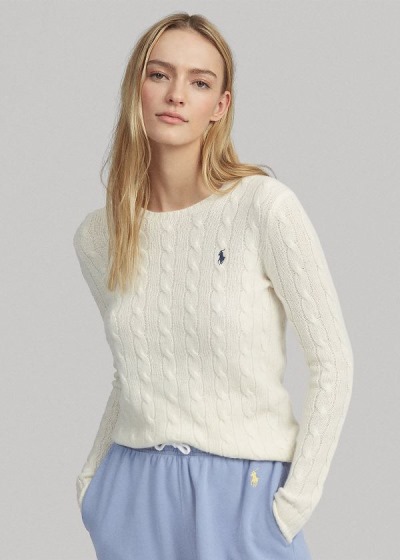 Women's Polo Ralph Lauren Cable Wool Crewneck Sweater | 029146WTS